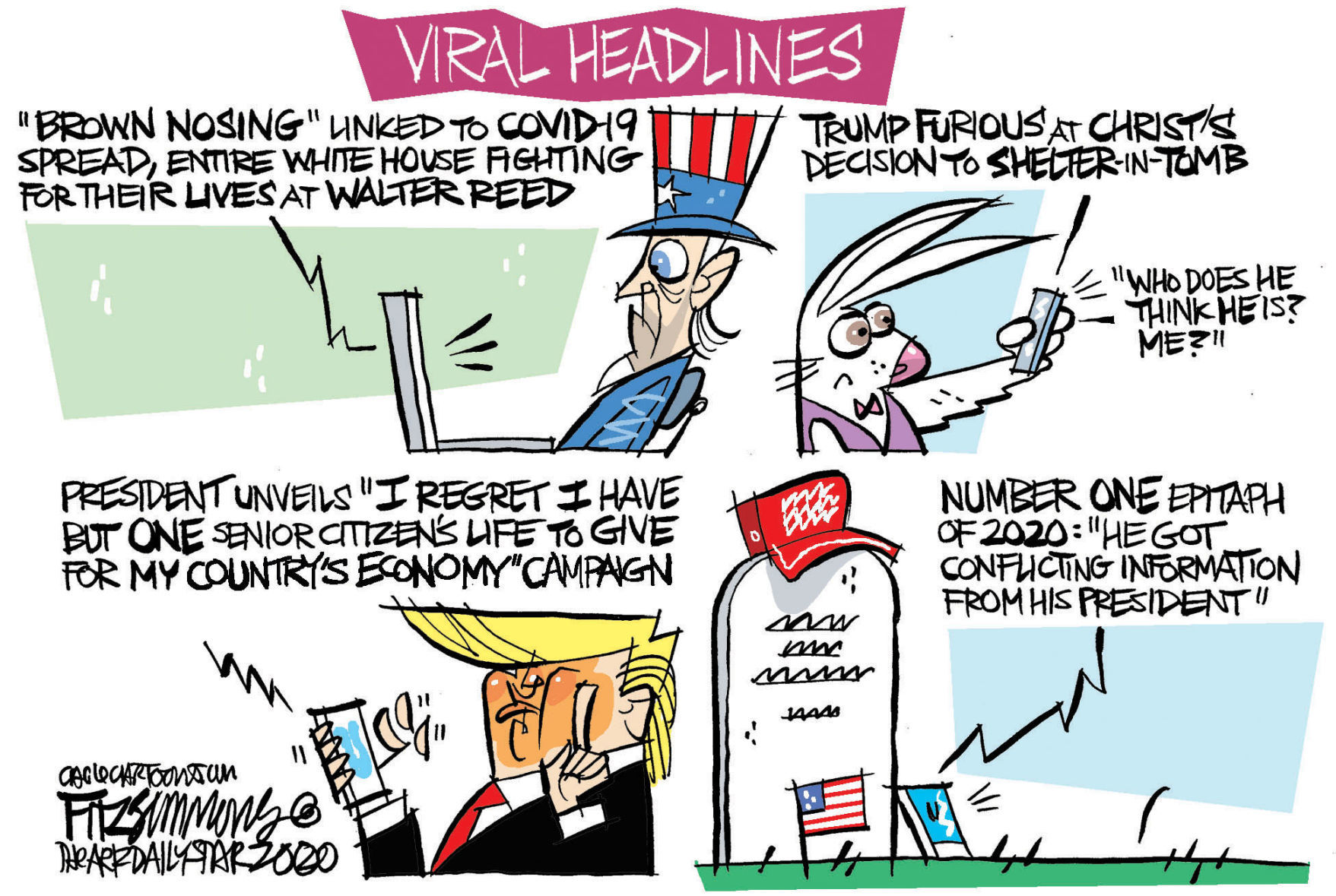 Daily Fitz Cartoon: Viral Headlines Easter Week